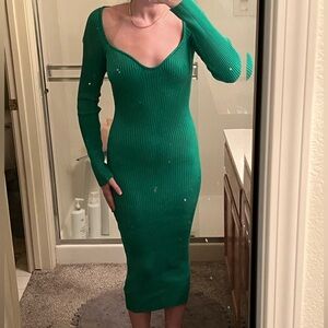 H&M Emerald Long Sleeve Dress